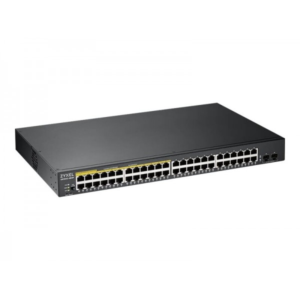 ZYXEL Zyxel GS1900-48HP v2, 48-portni GbE L2 Smart switch (omrežni preklopnik), 170 W, za vgradnjo v rack