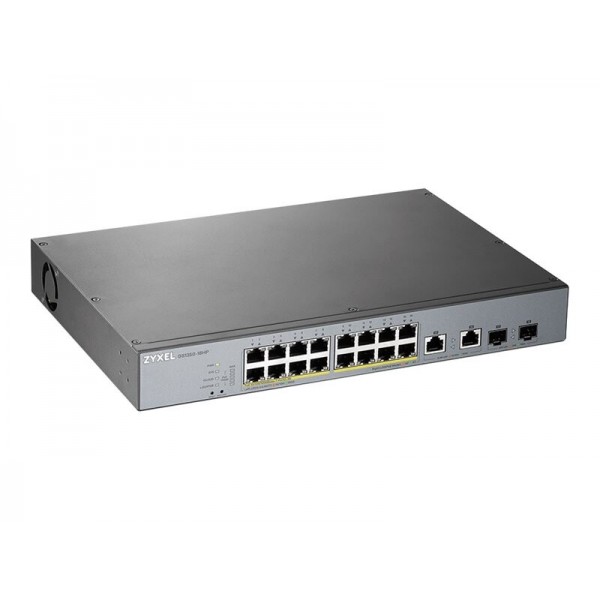 ZYXEL GS1350-18HP, 18-portni upravljan PoE switch (omrežni preklopnik) za CCTV z dolgim dosegom, 250 W