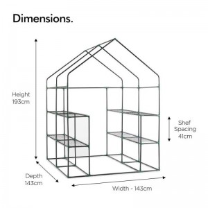 VonHaus rastlinjak 143 x 143 x 195cm
