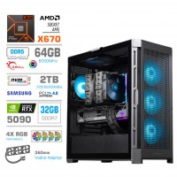 Računalnik MEGA TWR S11 R9-9900X3D/RTX5090/64GB-DDR5/2TB-4.0/1050W/Brez OS/črna RGB
