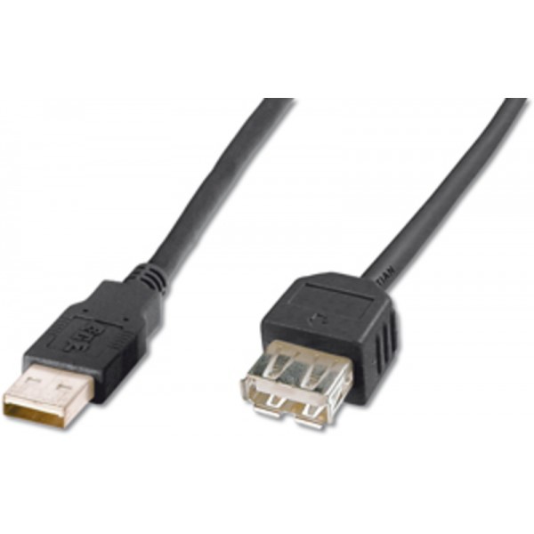 USB podaljšek  A/ženski<>A/moški USB 2.0  1,8m, črni