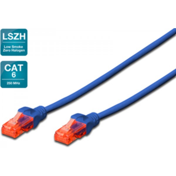 Patch kabel Cat.6 UTP 5m modra LSHF
