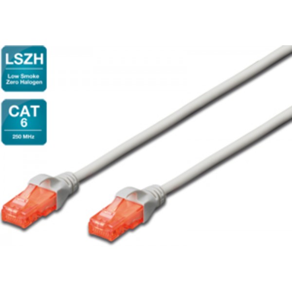 Patch kabel Cat.6 UTP 10m LSHF sivi