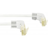 Patch kabel Cat.6A SFTP, zaviti 90°, 1,5m sivi