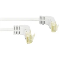 Patch kabel Cat.6A SFTP, zaviti 90°, 1,5m sivi