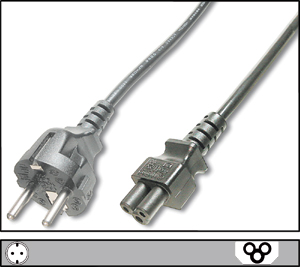 Napajalni kabel 220V - IEC C5, 1,80M