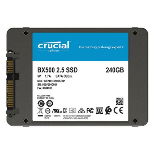 SSD 240GB 2.5" SATA3 3D TLC, 7mm, CRUCIAL BX500